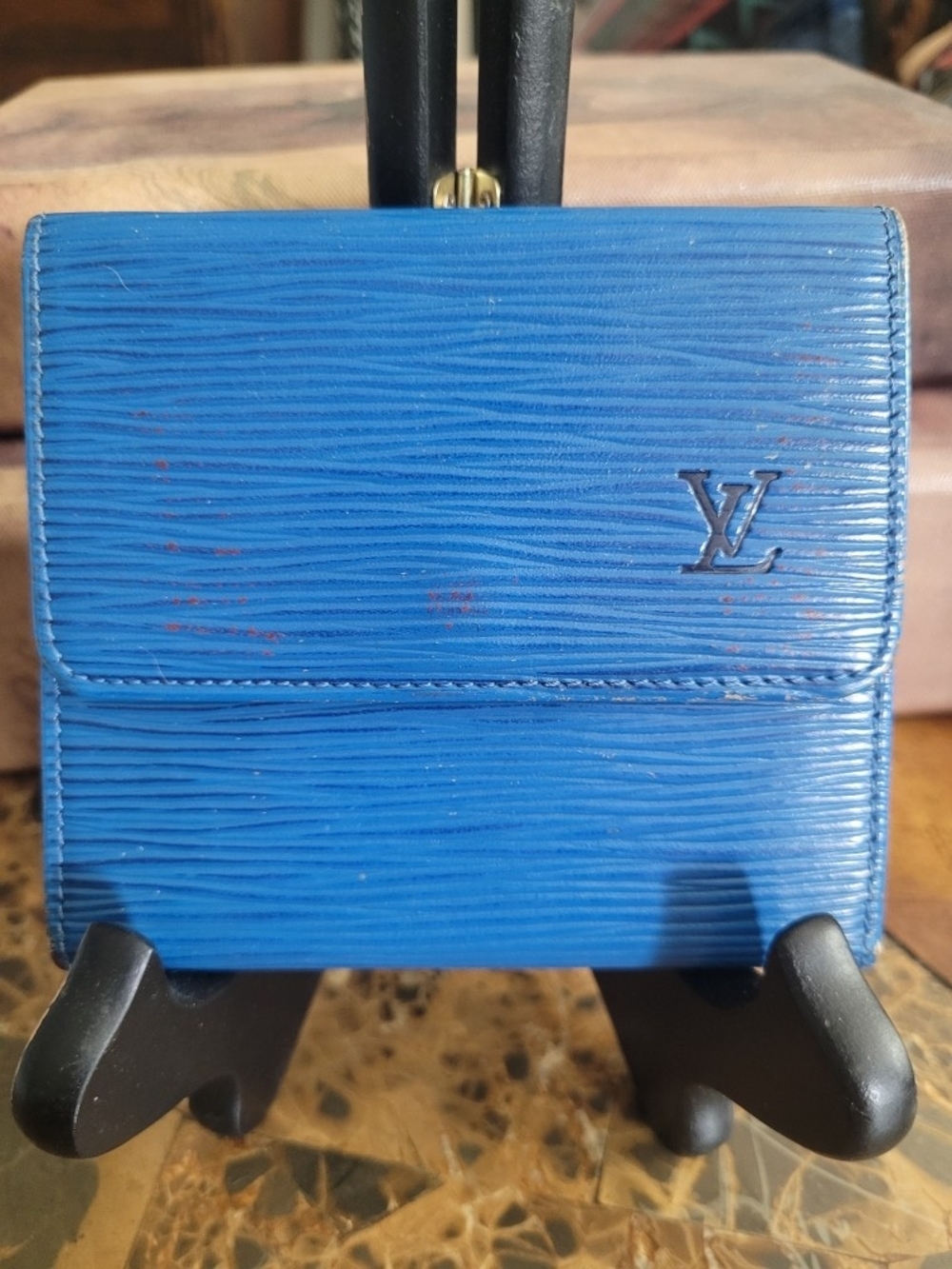 Louis Vuitton Blue Epi Leather Small Wallet